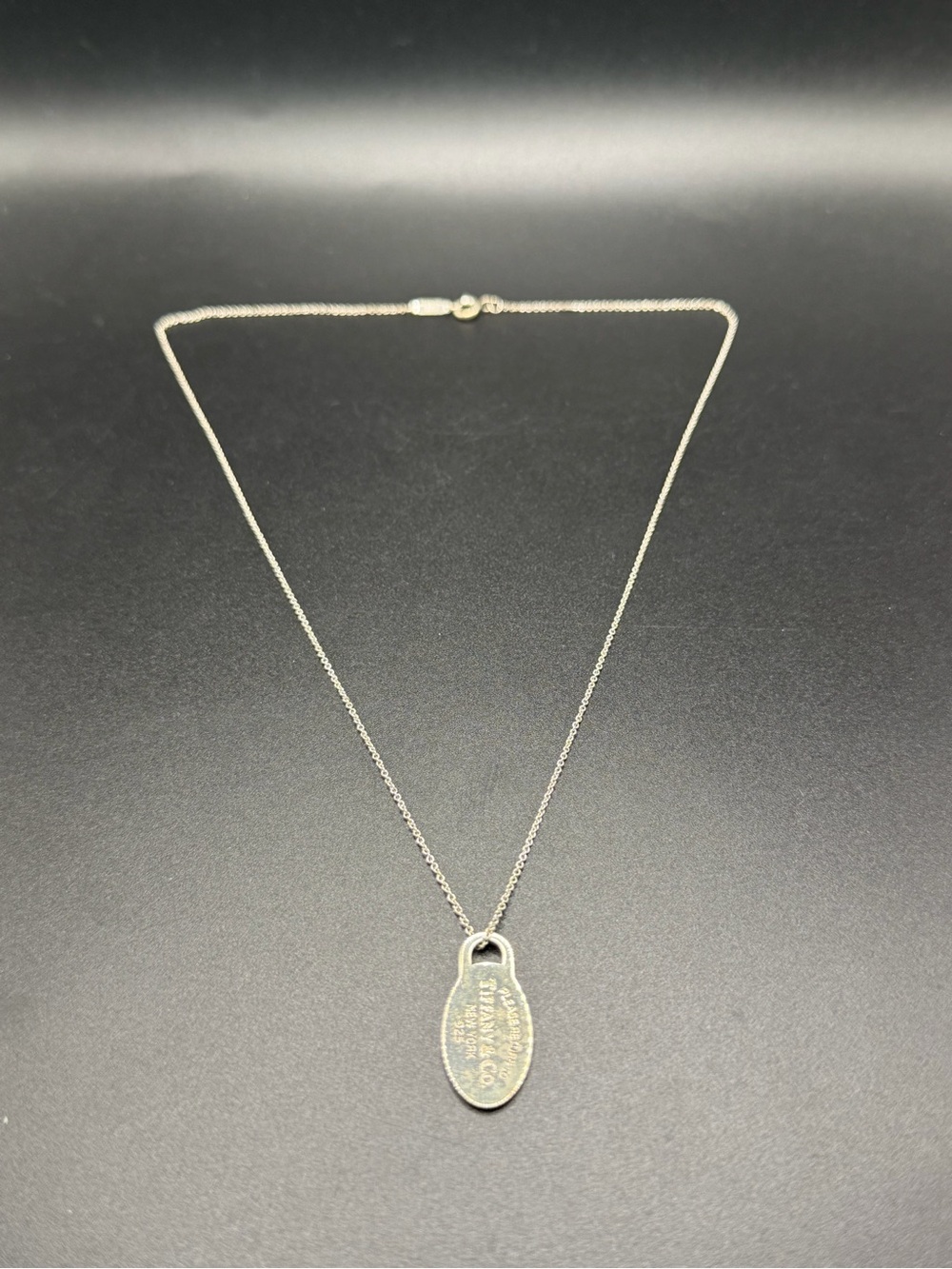 Tiffany & Co Sterling Silver Oval Return to TiffanyTag Necklace - Silver